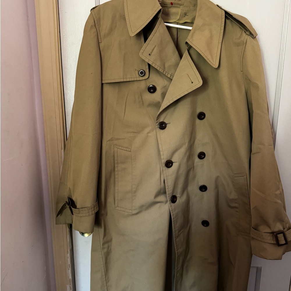 Classic Tan Double-Breasted Trench Coat
